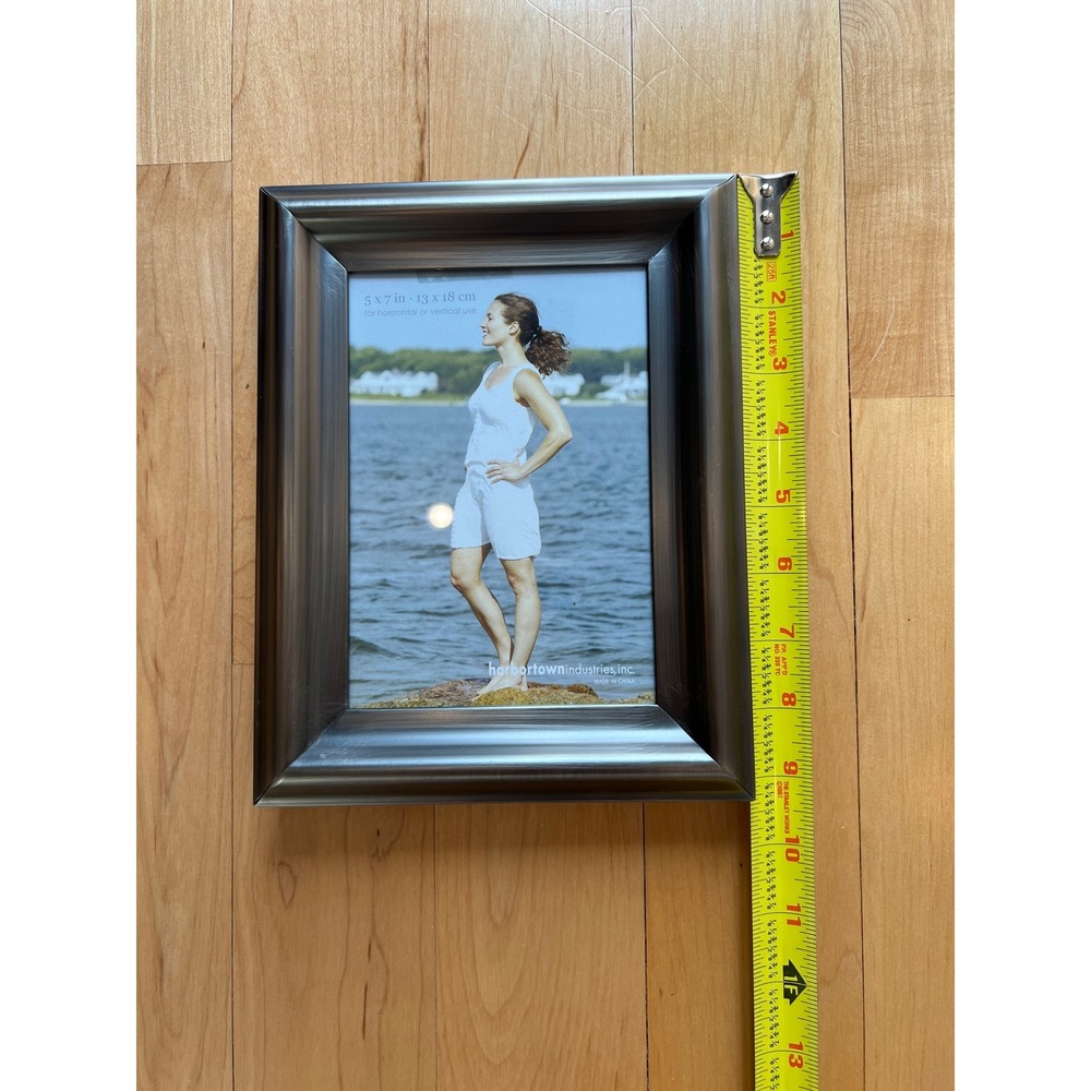 Harbortown Industries Picture Frame 5x7 Pewter Metallic Beveled Tabletop - Picture 5 of 6